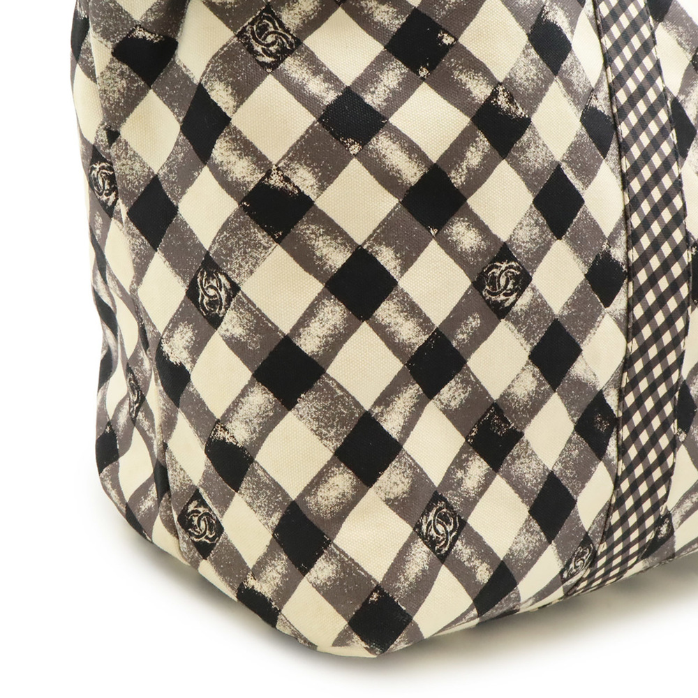 CHANEL Black Canvas Logo Tote Bag - Picture 9 of 10